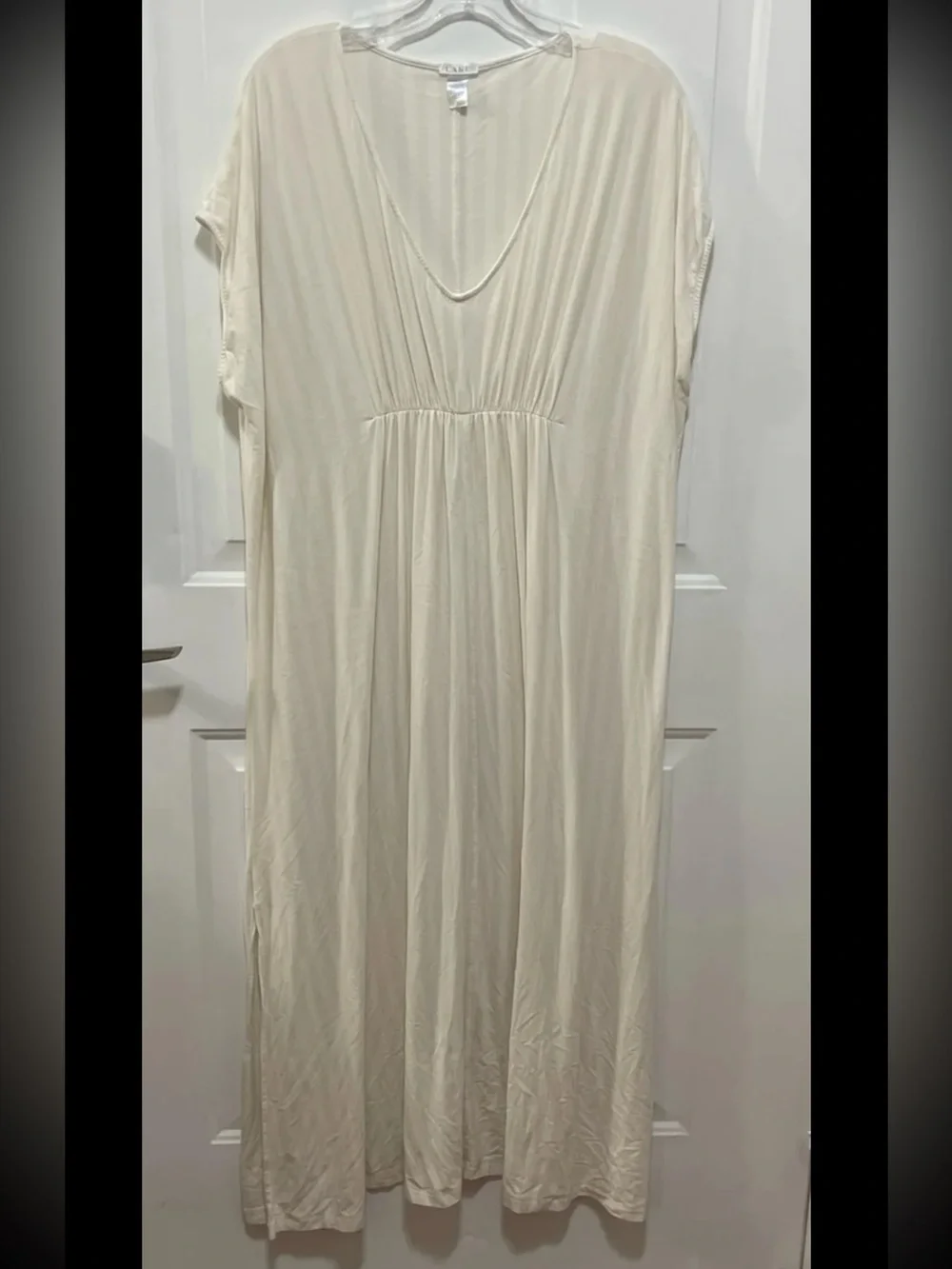 Lake cream  Sleep Caftan Nightgown Sz large long sleeves